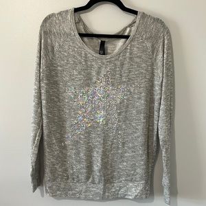 Lightweight Sparkle Star Sweater Medium